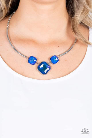 Paparazzi Divine IRIDESCENCE-Blue Necklace- Life of the Party  October 2021