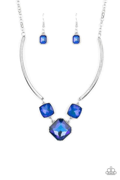 Paparazzi Divine IRIDESCENCE-Blue Necklace- Life of the Party  October 2021