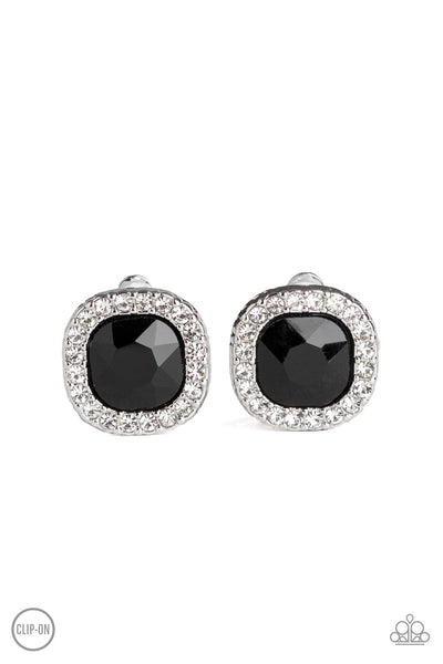 Bling Tastic! Black Clip-On Earrings paparazzi