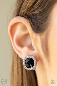 Bling Tastic! Black Clip-On Earrings paparazzi