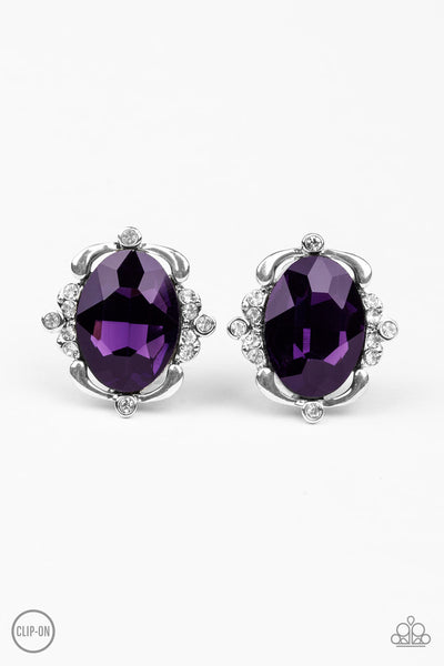 Regally Radiant - Purple Paparazzi Clip-On Earrings