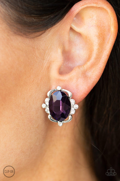 Regally Radiant - Purple Paparazzi Clip-On Earrings