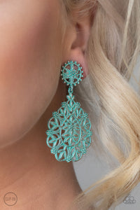 Blissfully Boho - Green Paparazzi Clip-On Earrings