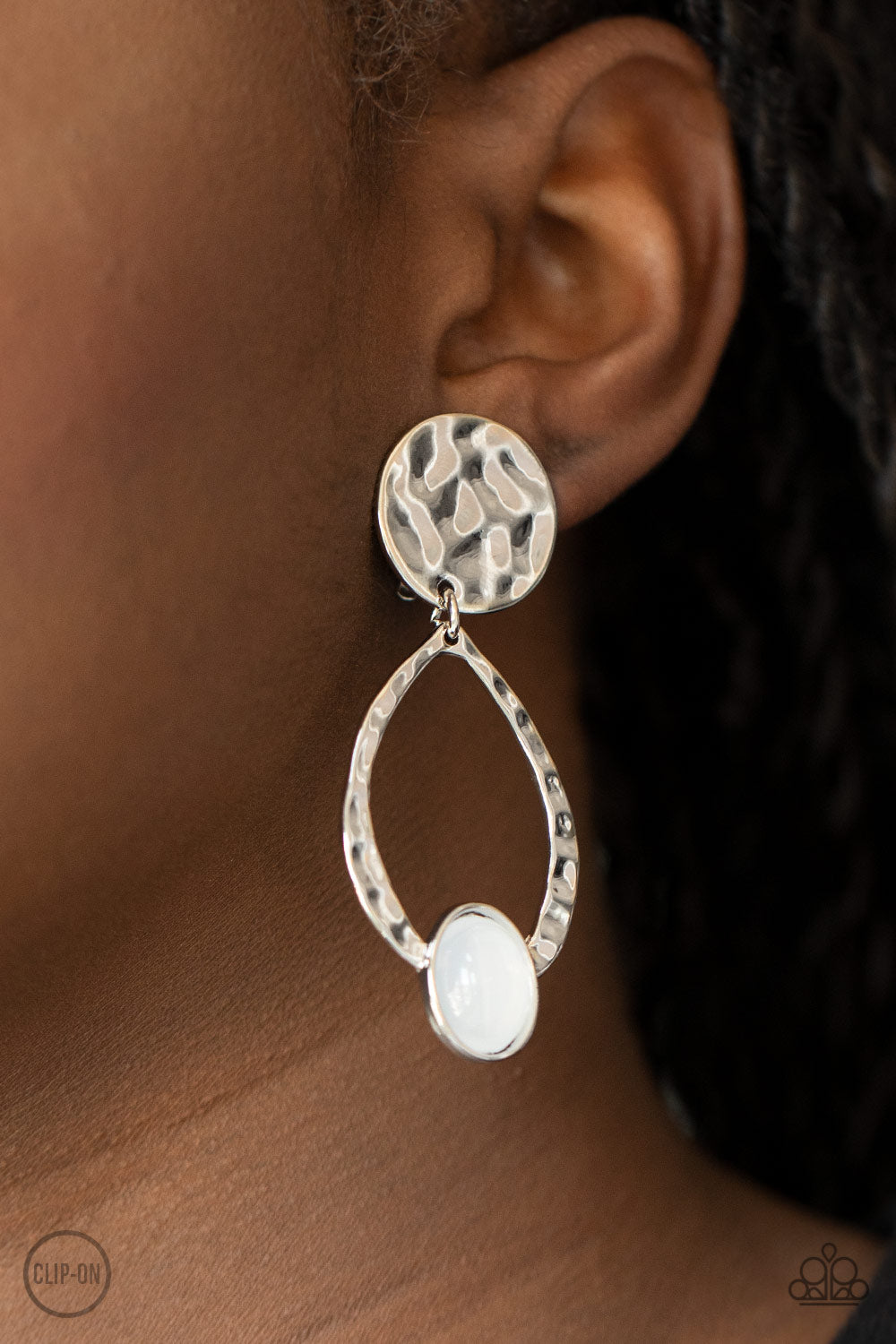 Opal Obsession - White Clip-On Earrings