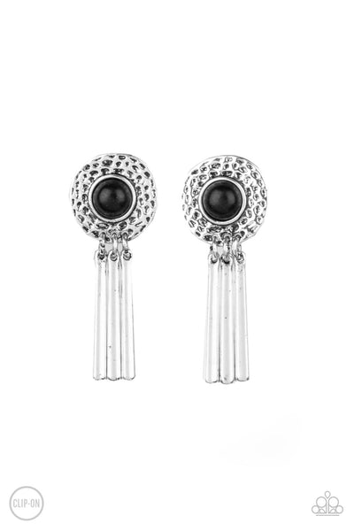 Desert Amulet - Black Paparazzi Clip-On Earrings