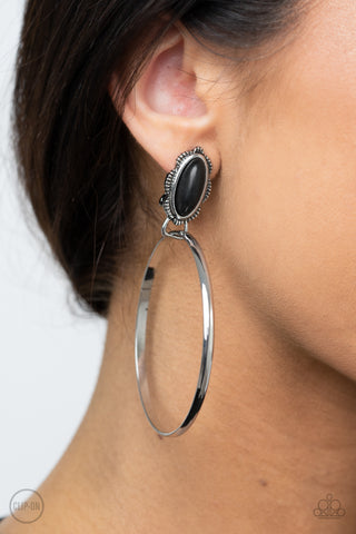 At Long LASSO - Black Paparazzi Clip-On Earrings