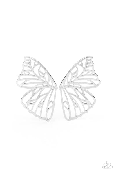 Butterfly Frills - Silver Paparazzi LIFE OF THE PARTY 8/21