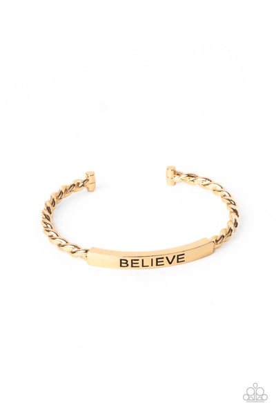 Keep Calm and Believe - Gold Paparazzi