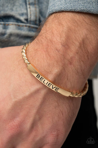 Keep Calm and Believe - Gold Paparazzi