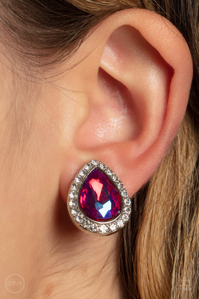 Cosmic Castles - Pink Paparazzi Clip-On Earrings