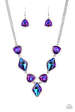 Glittering Geometrics - Purple Paparazzi Necklace - December 2022 Life of the Party