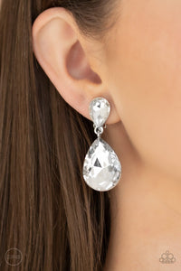 Aim For The MEGASTARS Clip-On Earrings White Paparazzi