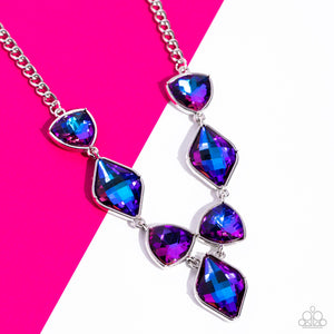 Glittering Geometrics - Purple Paparazzi Necklace - December 2022 Life of the Party