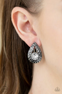 Elite Edge Clip-On - Black Paparazzi Clip-On Earrings